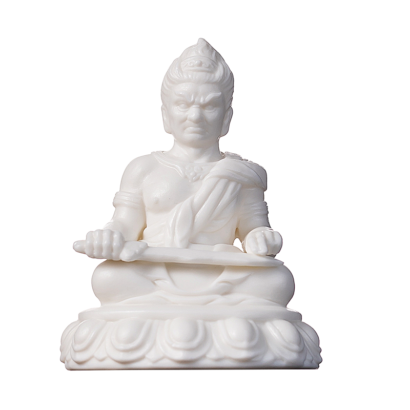态白陶瓷摆件本命佛不动明王菩萨佛像生肖鸡守护神不动尊家居饰品