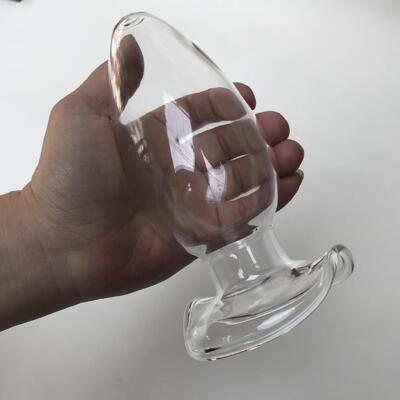 A self-pleasuring toy made of glass for use inside the anus.