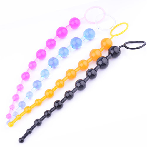 10 bead colored anal plug with back court beads, flirting p