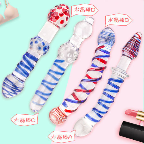Colorful crystal ice and fire dildo, masturbator, anal plug