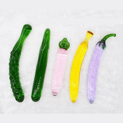 Glass cucumber vegetable masturbator, glass rod female mast