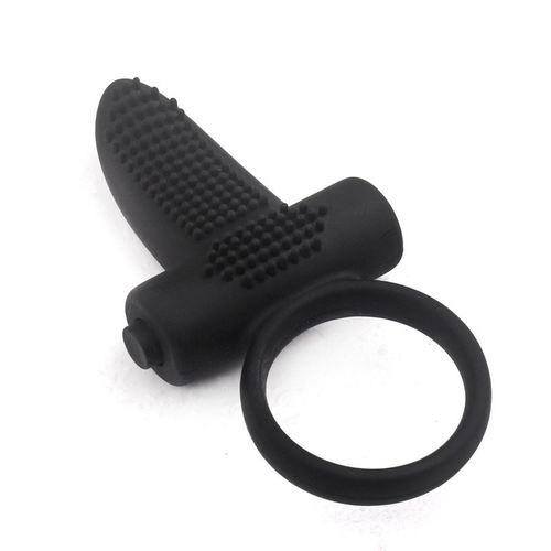 Male wearing vibration lock ring, couple sexual flirting, v