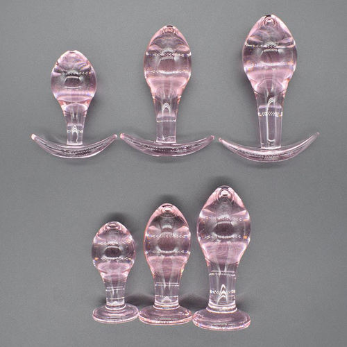 Glass anal plug pink female masturbator adult sexual produc