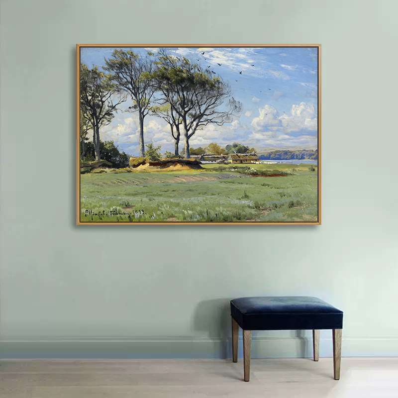 丹麦风景油画大师蒙森德名画山水装饰画客厅餐厅走廊办公室挂画