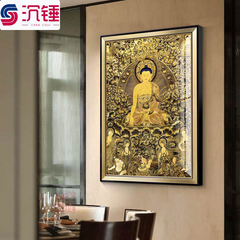 唐卡佛像挂画大日如来释迦牟尼佛中堂玄关菩萨供奉画像客厅装网红