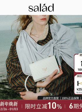 SaladMini Diagonal斜纹小方包时尚百搭斜挎包女长方单肩包正品