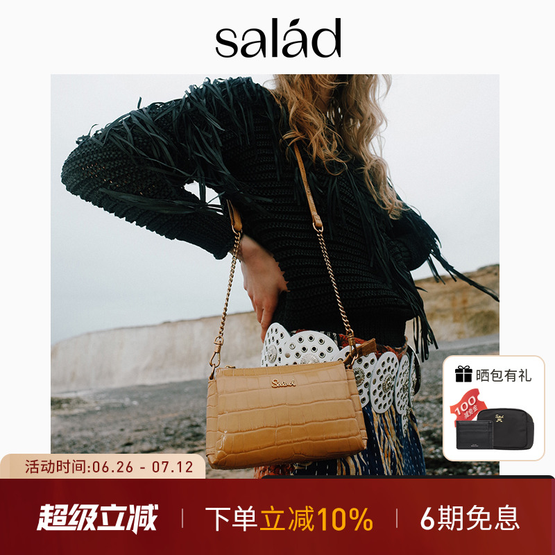 SaladAll-purpose单肩包包轻奢真皮斜挎包包链条斜挎包女包小号