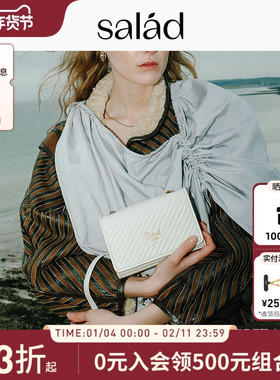 SaladMini Diagonal斜纹小方包时尚百搭斜挎包女长方单肩包正品