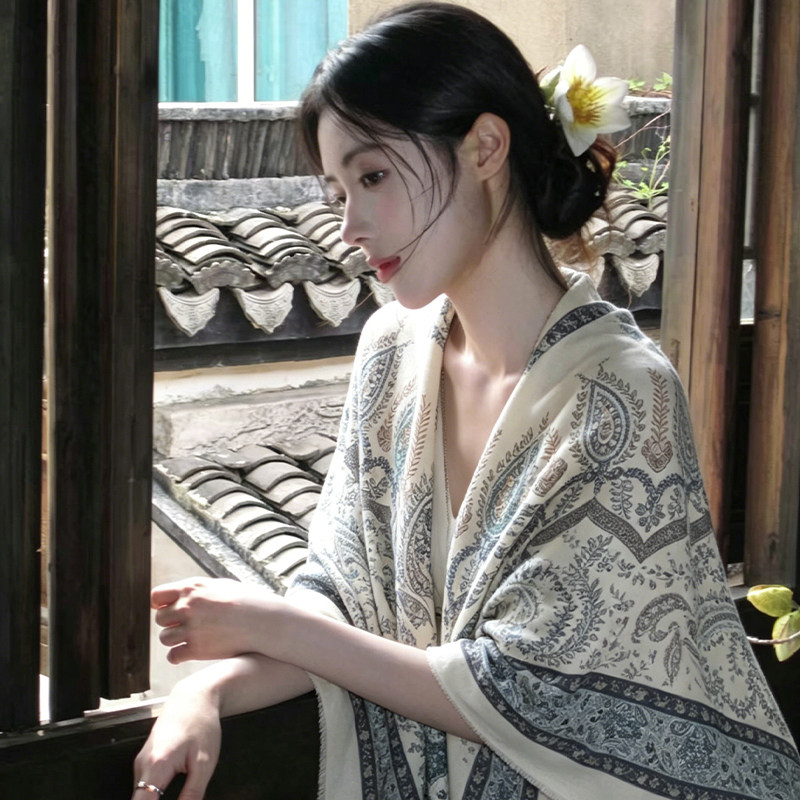 民族风披肩女夏防晒旅游拍照丝巾
