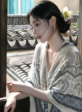 民族风披肩女夏防晒旅游拍照丝巾
