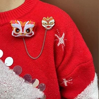 Китайская красная голова льва+танец единорога