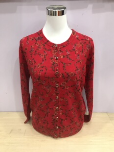 特价正品双鹿羊毛衫2025女秋冬季柔软妈妈款带金丝纯毛开衫一等品