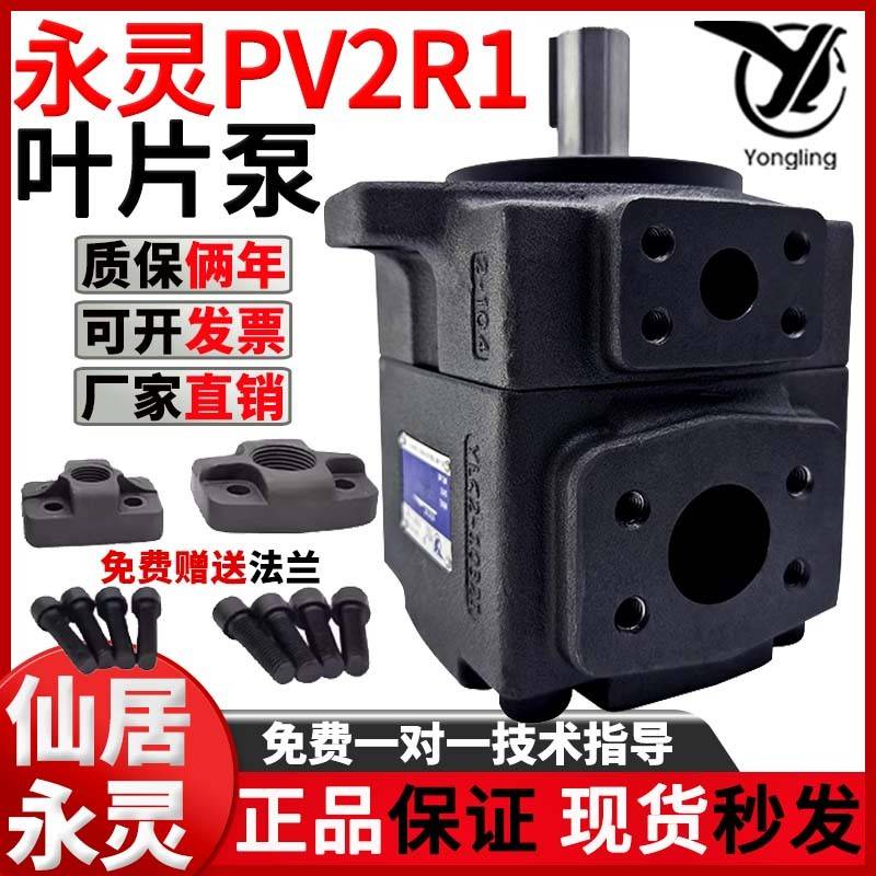 永灵叶片泵pv2r1-19/23液压泵总成PV2R1-6液压油泵齿轮泵配件大全
