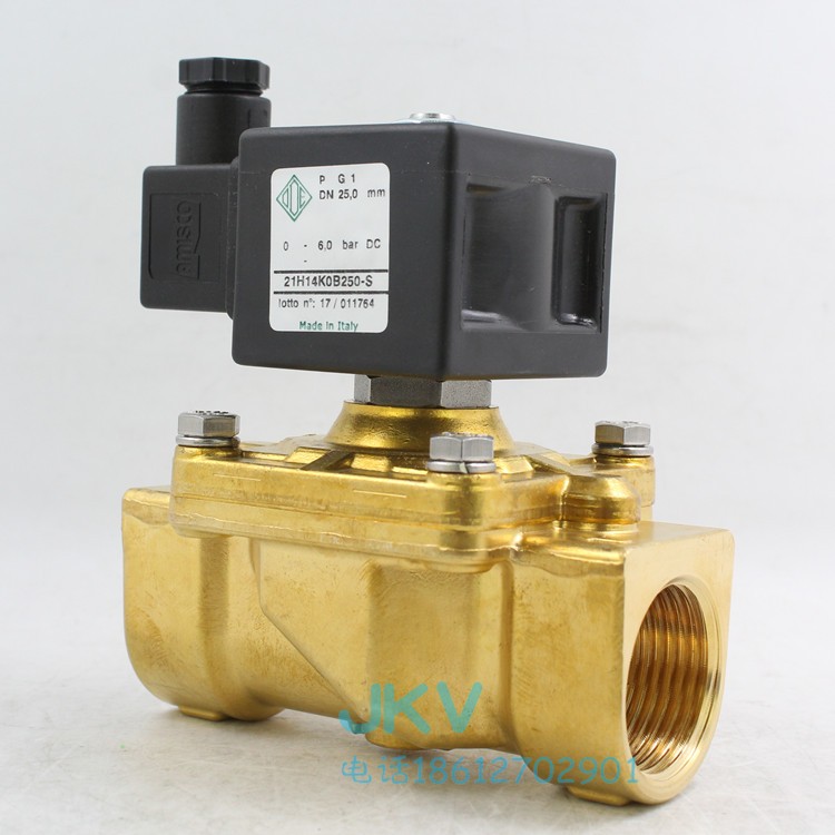 21H14K0B250-S意大利ODE黄铜丝扣两通电磁阀零压启动现货1寸110v
