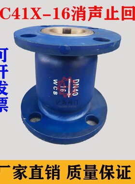 法兰消声止回阀单向阀碳钢HC41X-16水泵消防自来水DN50100150