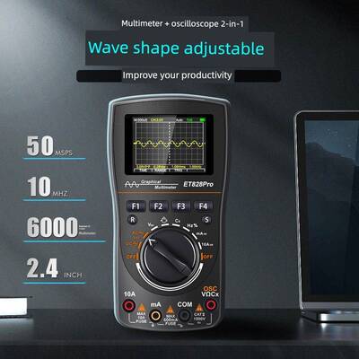 示波器万用表二合一ET828PRO数字视波万用表50Msps采样10MHz频率