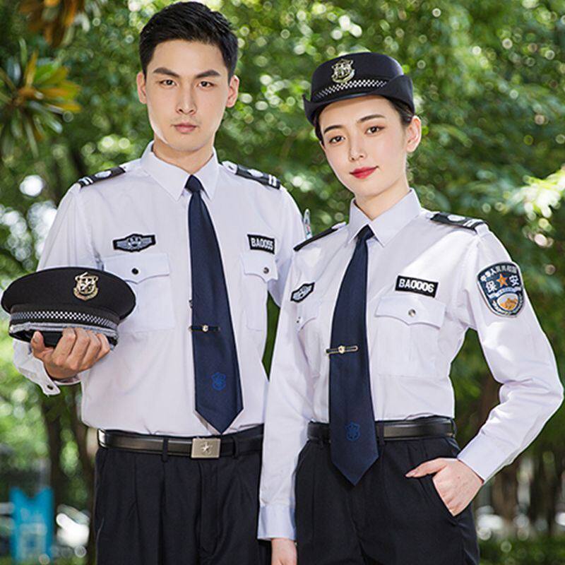 2011新式保安工作服夏装男夏季保安服装白色夹克短袖衬衣保安衬衫