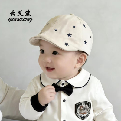 婴儿帽子春秋款鸭舌帽可爱超萌
