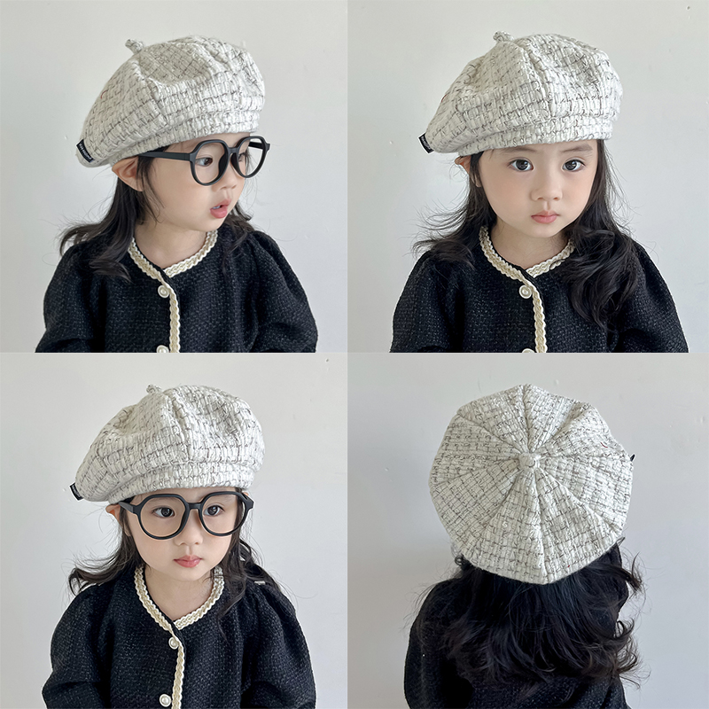 云艾熊混纺贝雷帽画家帽