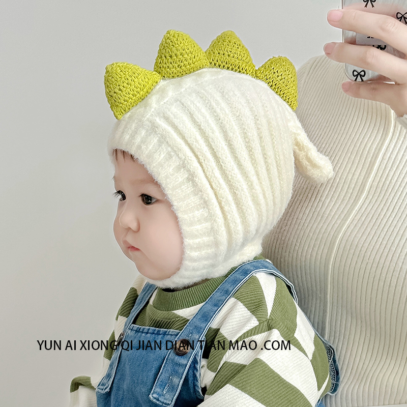 云艾熊针织套头帽护耳帽