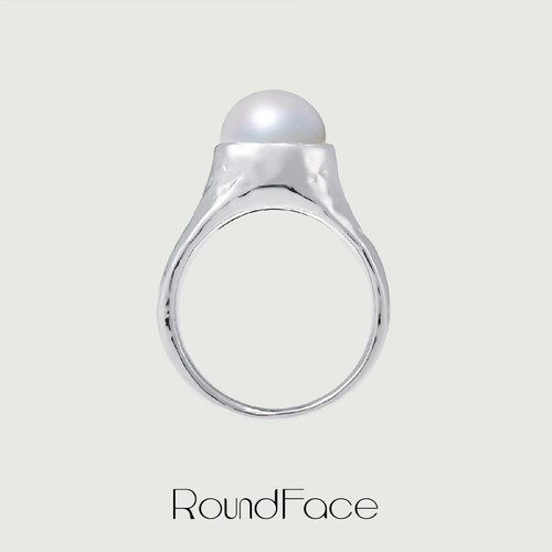 roundface女珍珠戒指复古