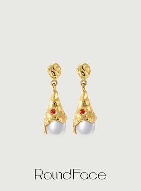 特卖款RoundFace21AW Fritillaries Earring 原创贝母花耳坠耳环