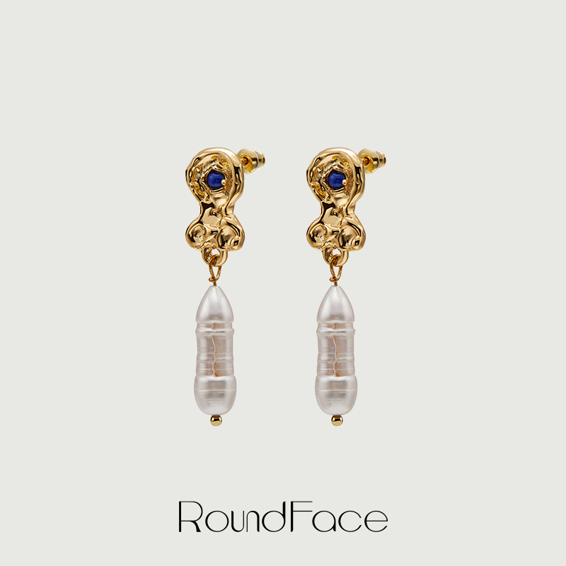 RoundFace复古珍珠耳环