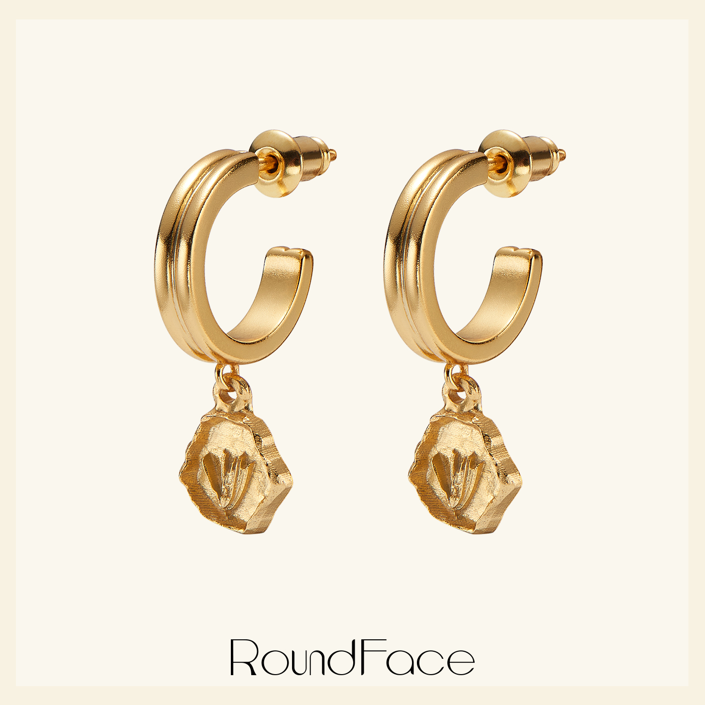 RoundFace24SS金属吊坠耳钉