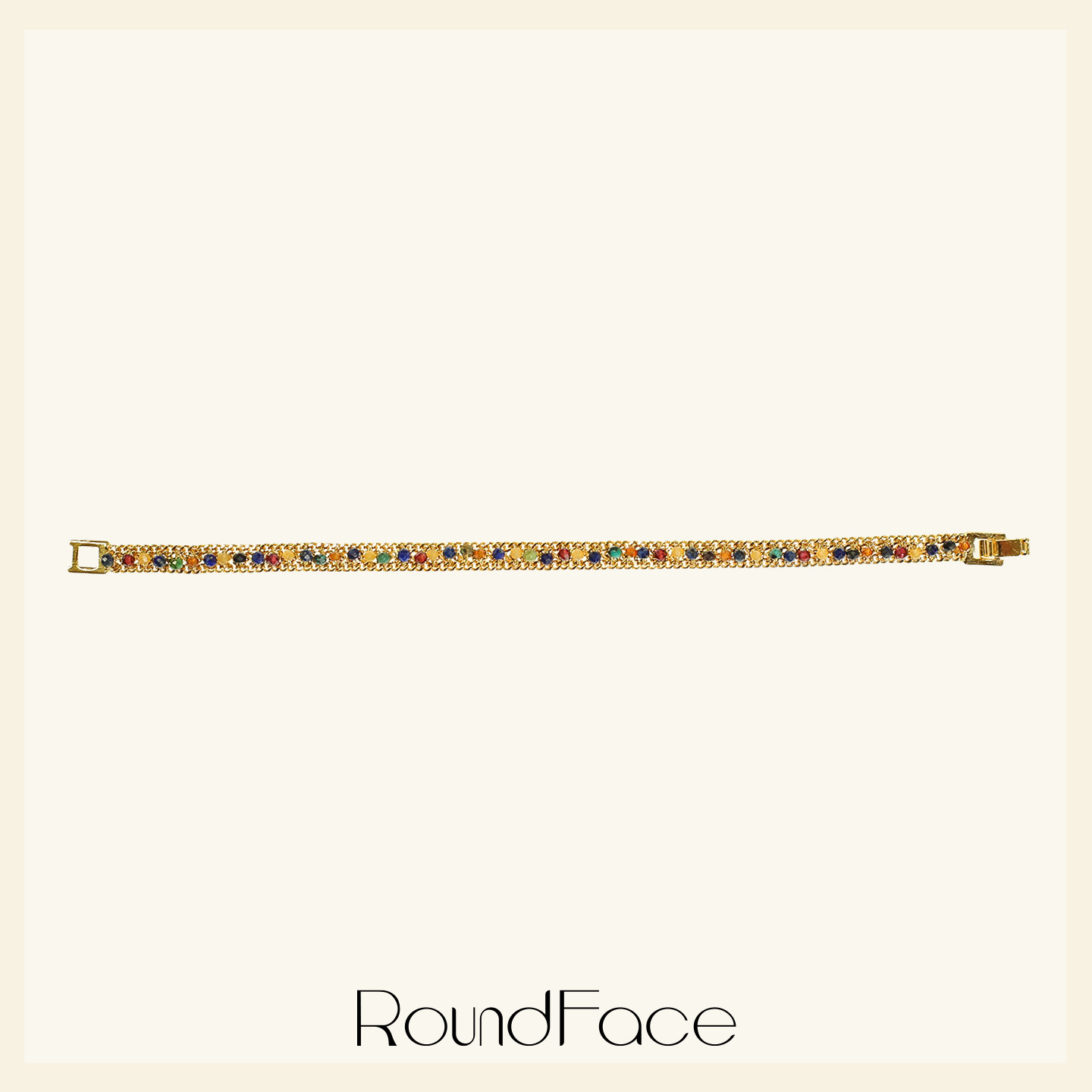 RoundFace【董洁同款手链】花园系列彩色钉珠金色手链金色显白女