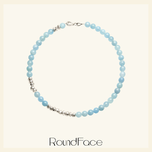RoundFace月光系列 辣目洋子同款 天然海蓝宝项链女小众高级感夏日