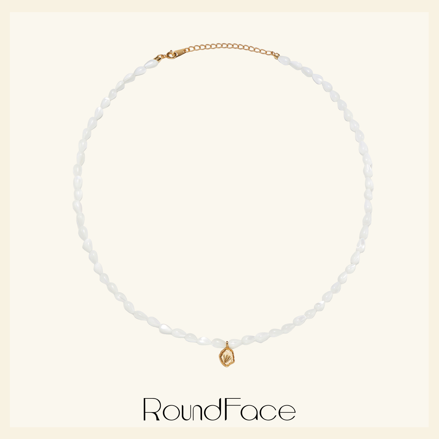 RoundFace24SS白贝母珠项链