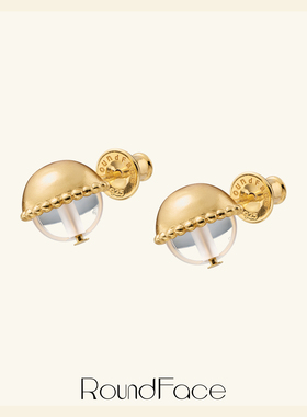 折扣款RoundFace月光系列 天然白水晶耳钉小众高级感耳饰优雅饰品