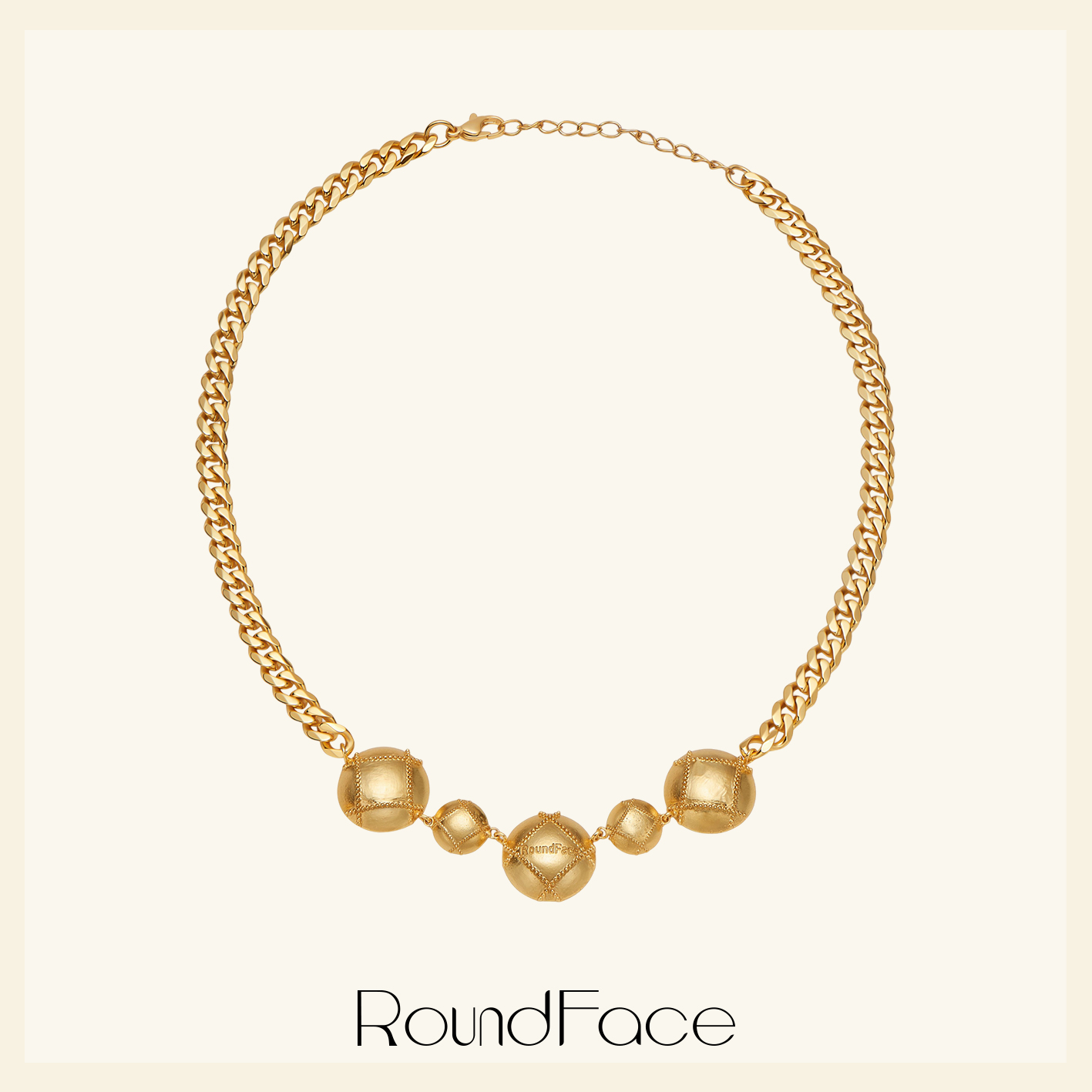 RoundFace月光系列 原创设计银镀金项链女春夏高级感项链金色复古