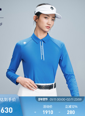 迪桑特高尔夫PRO系列 女士 抗紫外线四面弹长袖POLO衫G413WPTL11