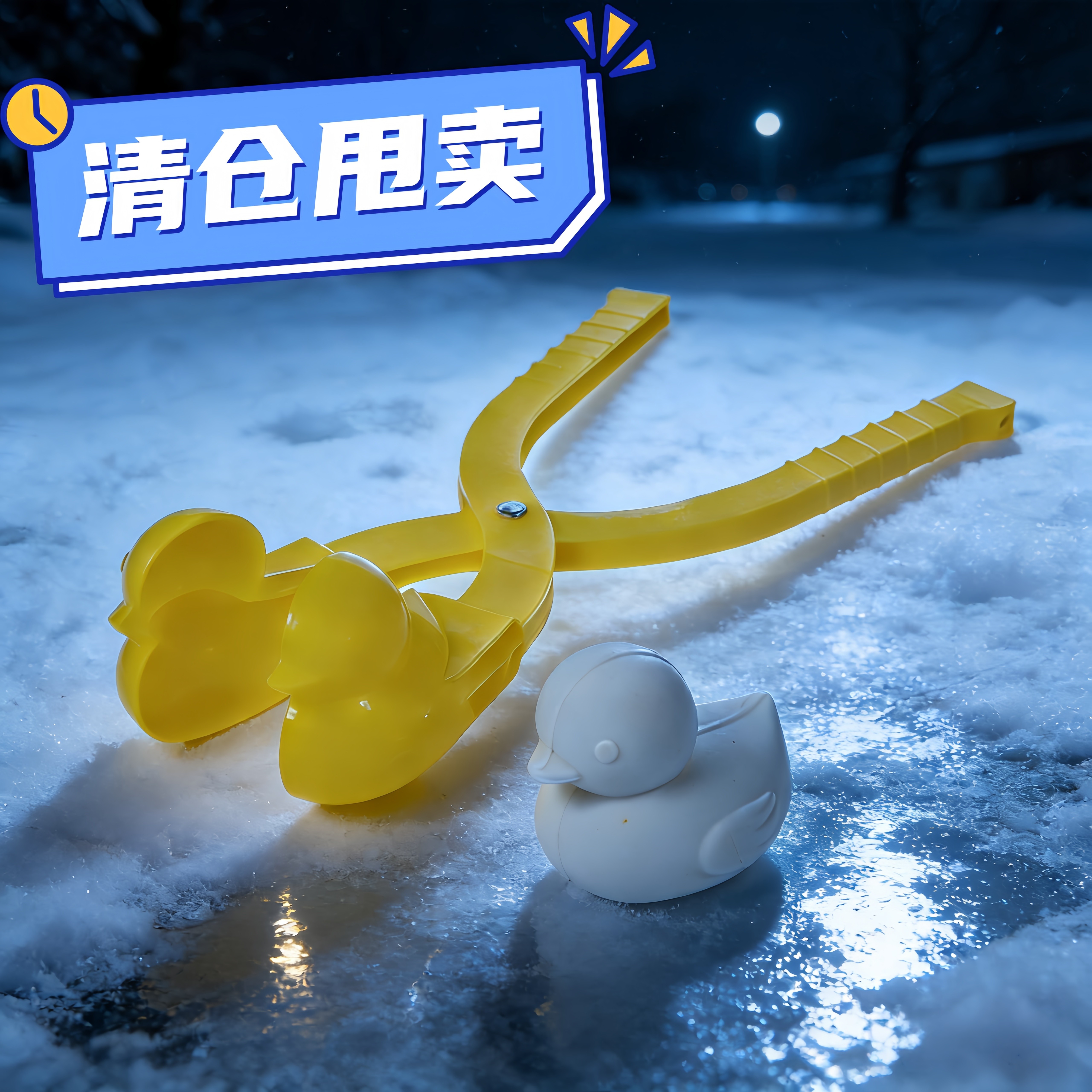 小鸭子雪夹雪人模型加大加厚玩雪雪夹夹雪神器儿童冬天玩雪工具