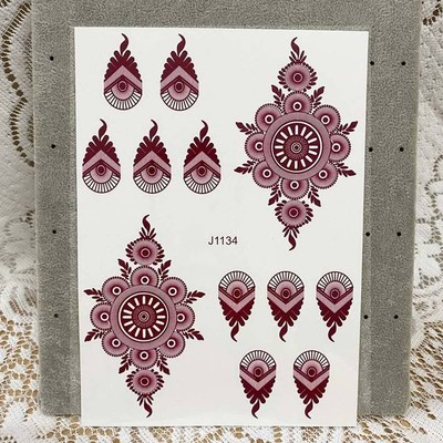 Henna Tattoo Brown Mehndi Stickers for Hand Henna Temporary