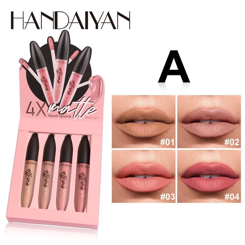 Matte Liquid Lipstick Makeup Set Cup Waterproof Lip Glos唇彩