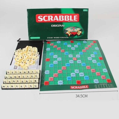 Scrabble Board Puzzles Game Jigsaw-Words Spelling-Table Kids