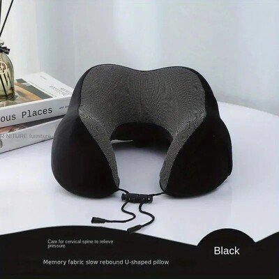 1pc Slow Rebound Travel Pillow, U-shaped Headrest Neck Suppo