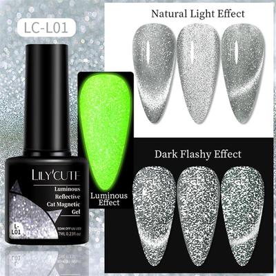 LILYCUTE 7ml 9D Cat Magnetic Gel Nail Polish Laser Magnet