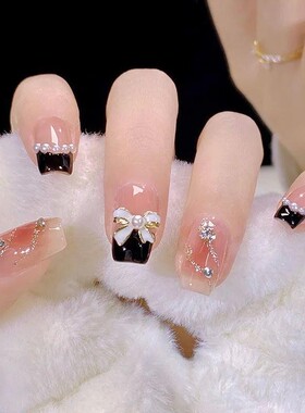 24Pcs False Nails Coffin Almond Artificial Fake Nails with g