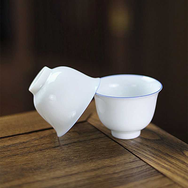 甜白瓷品茗杯功夫茶具小茶杯陶瓷小茶盅薄胎釉厚主人杯单个小茶盏,餐饮具,茶杯,淘宝优惠券,粉丝福利购,淘宝优惠卷