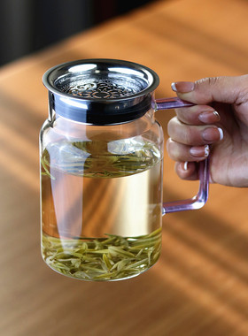 600ml镂空泡茶壶 耐高温玻璃花茶壶家用过滤一体可煮烧水月牙茶壶