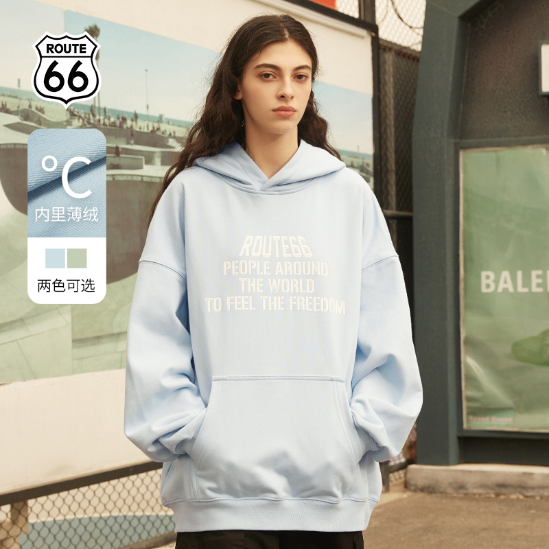 ROUTE66重磅印花连帽卫衣