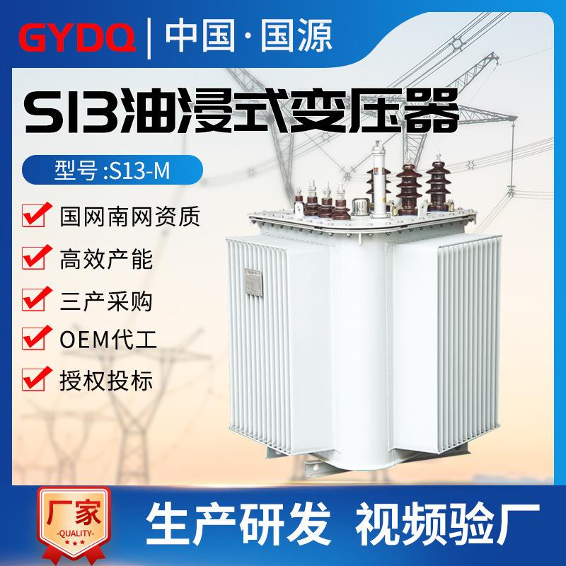 国源S13电力变压器10KV全铜全铝密封三相工业250kva油浸式变压器