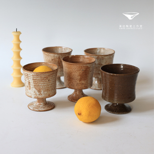 作光|溪边工作室 陶瓷热红酒高脚杯 手工制作圣诞杯饮料咖啡杯