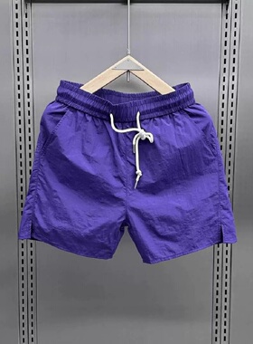 夏季新款潮牌简约纯色透气速干短裤男时尚潮流户外百搭沙滩五分裤