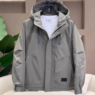 夹克男士 秋冬季 高级感连帽工装 时尚 潮流百搭防风保暖棉服外套 新款