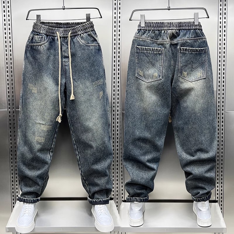 春秋新款男士潮牌复古耐磨牛仔裤