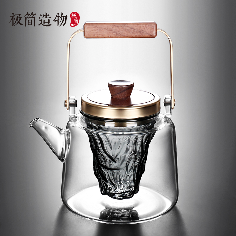 观山内胆耐热玻璃蒸煮两用煮茶壶
